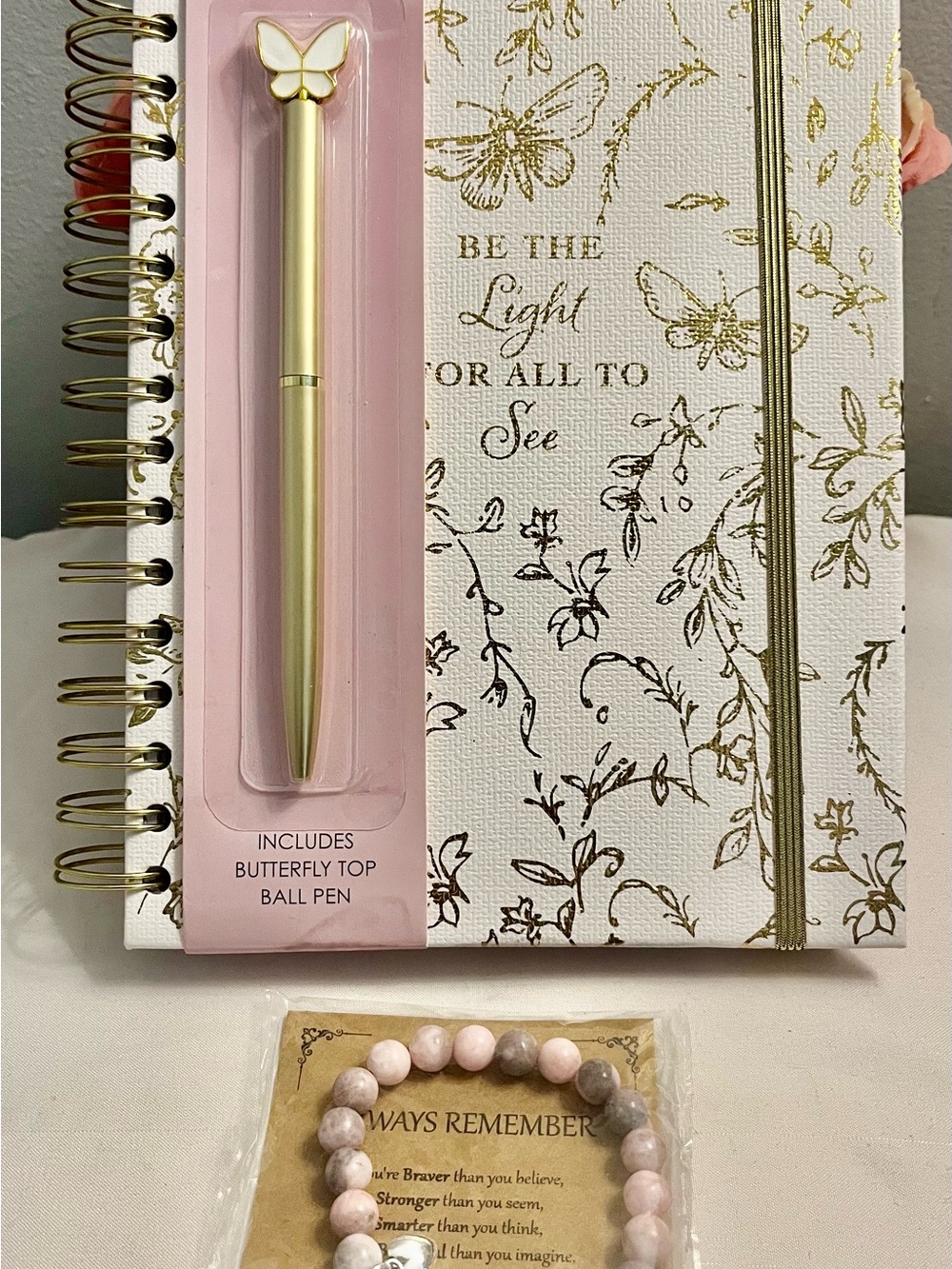 LILA GRACE Butterfly Notebook w/ Pen and a Bracelet Inspirational Bundle. NWT - Picture 5 of 5